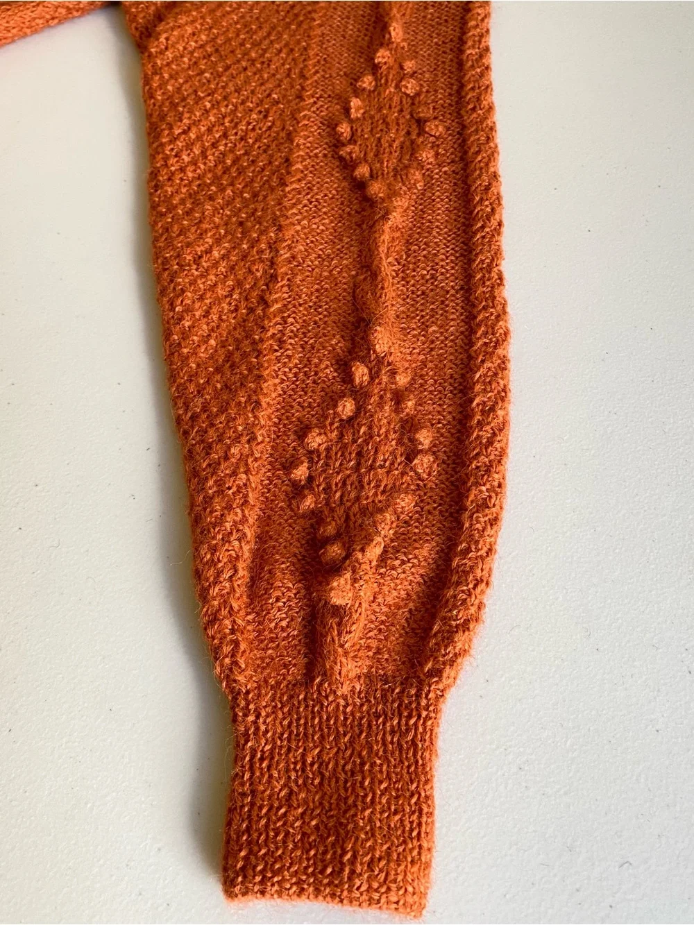 Yamashita Collection 100% Alpaca Hand Knit Peru Cable Bobble Sweater Rust Est S
